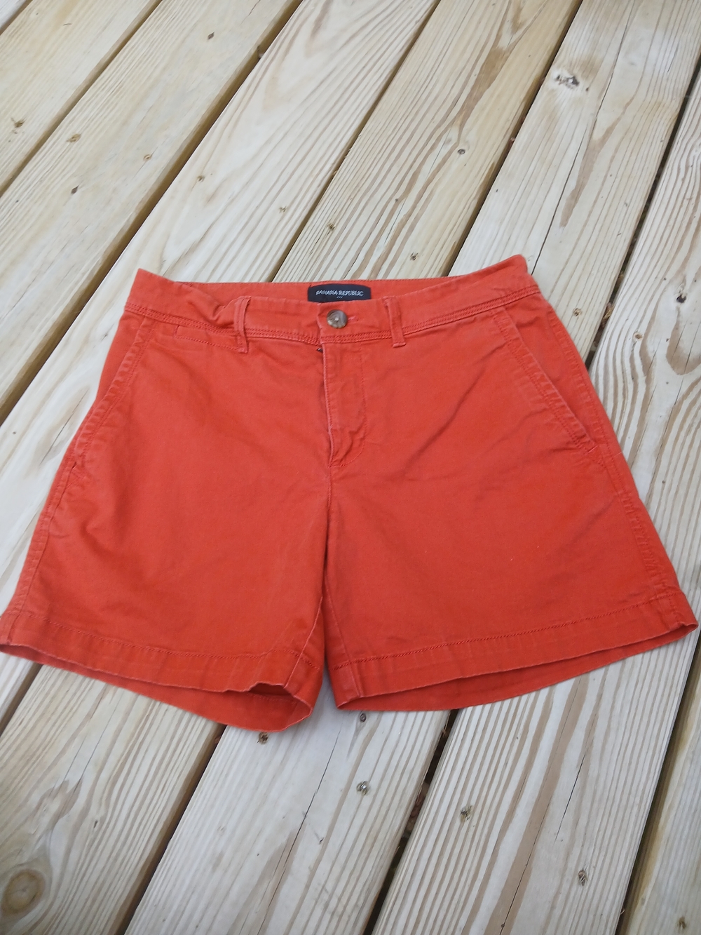 Banana Republic Women's Orange Cotton Bermuda Shorts